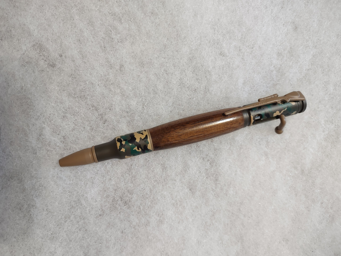 Bolt Action Ceramic Woodland Camouflage Pen Handcrafted