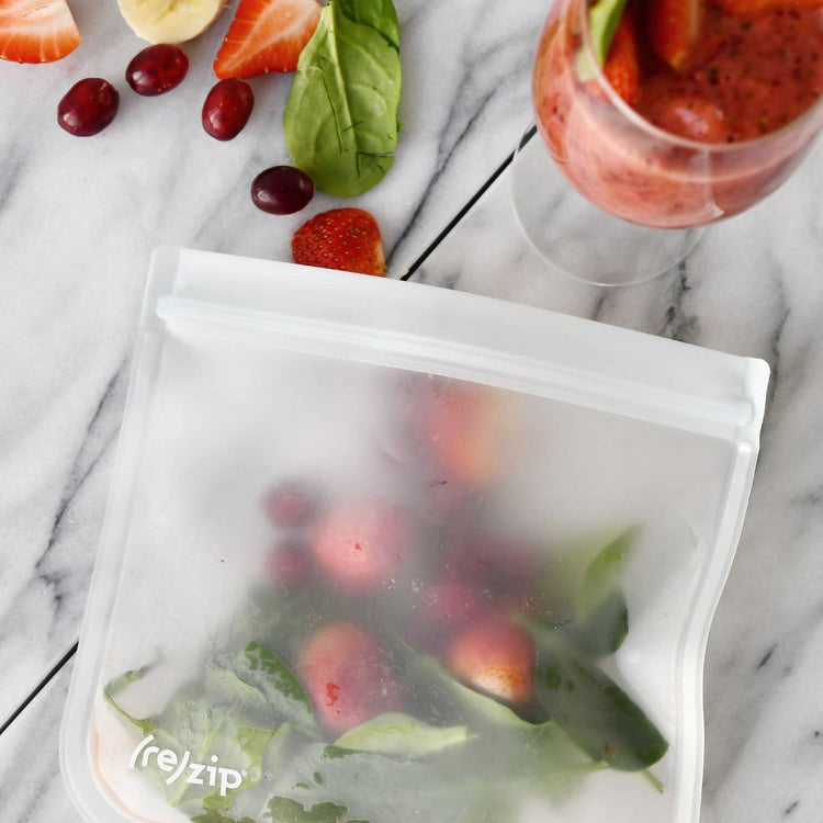 Reusable Flat Lunch Bags - 2 Piece Sets: Clear