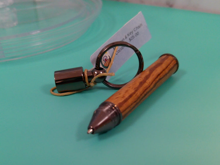 Mini Ballpoint Pen and Key Ring Bethany Homestead Creations Handcrafted