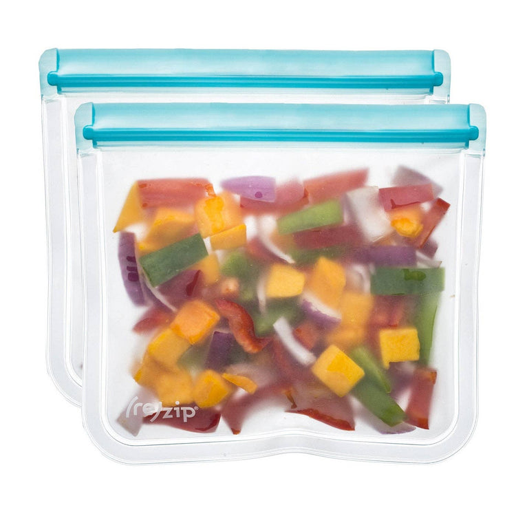 Reusable Flat Lunch Bags - 2 Piece Sets: Clear