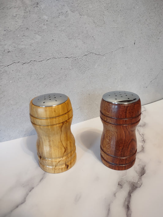 Wide Mouth Salt and Pepper Set Handcrafted